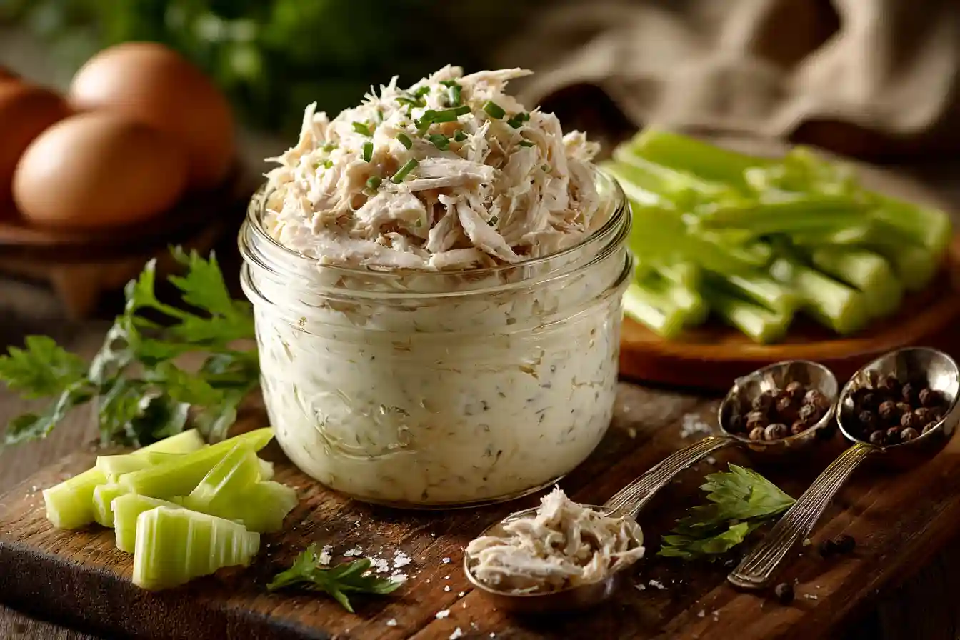 Chicken Salad Chick Copycat Recipe mixing bowl on wooden table