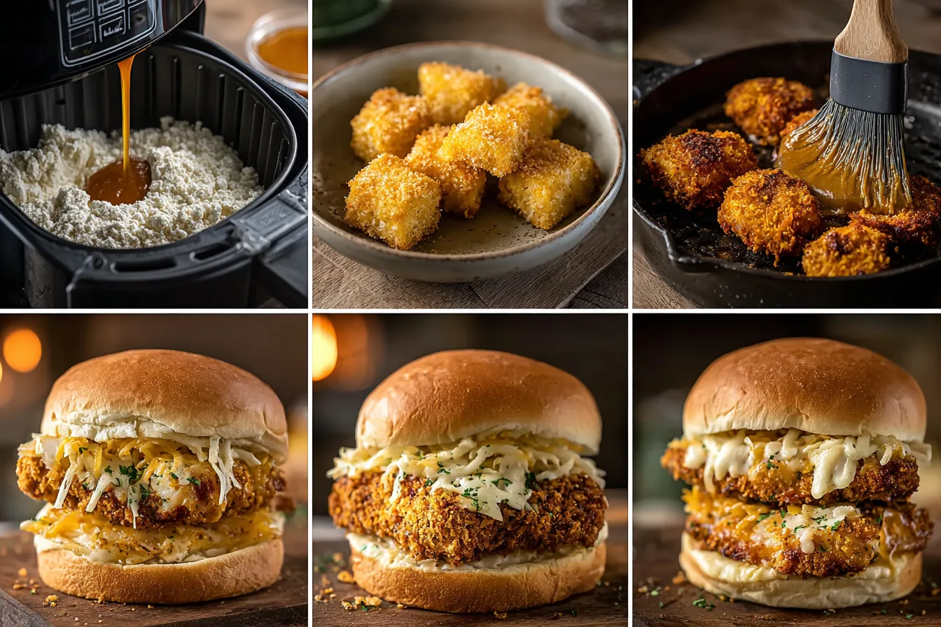 Buffalo chicken sandwich cooking process