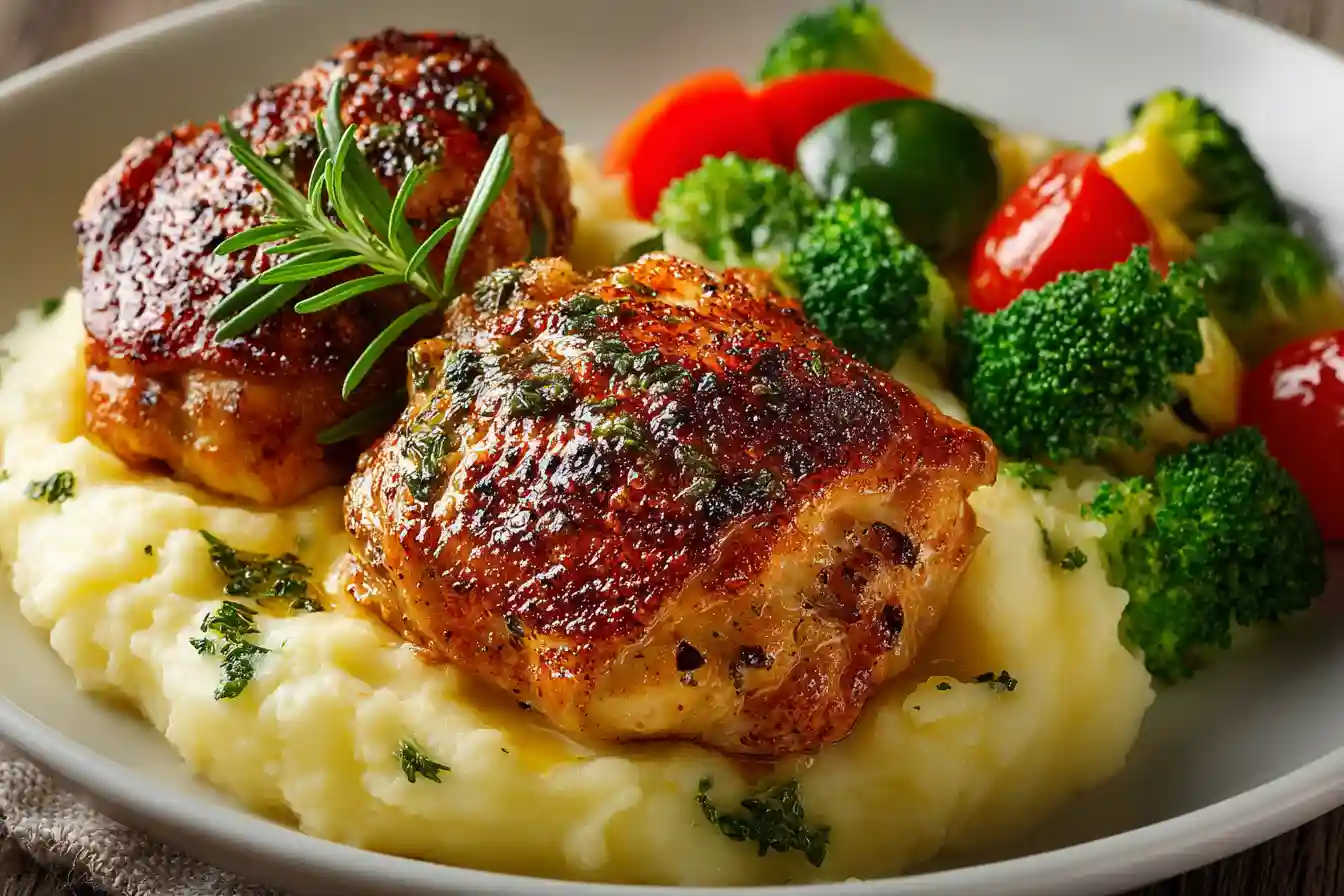 serving better boneless chicken thigh recipes on plate