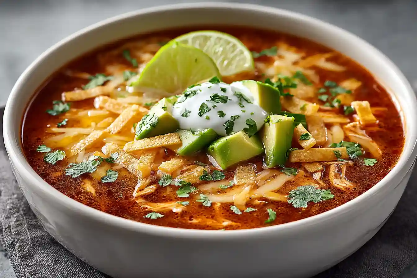 serving chicken tortilla soup crock pot