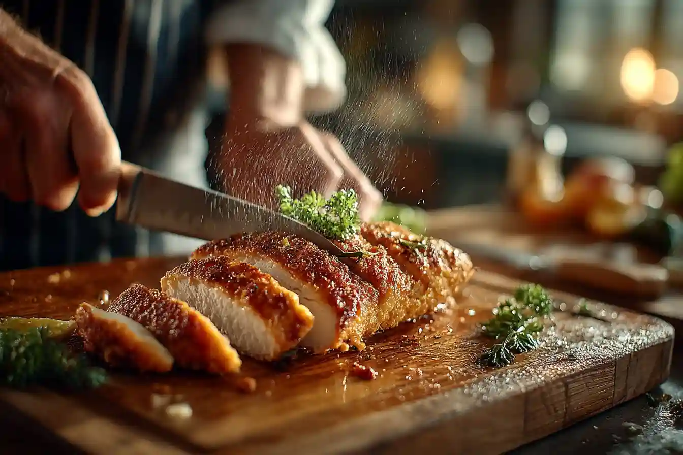 Cutting chicken breast into scallopini cutlets