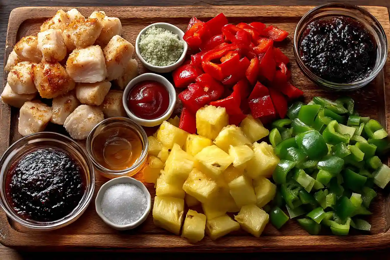 Ingredients for sweet and sour chicken recipe