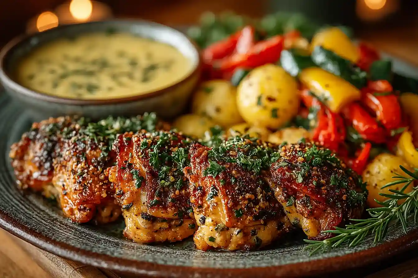 serving air fry chicken thighs meal