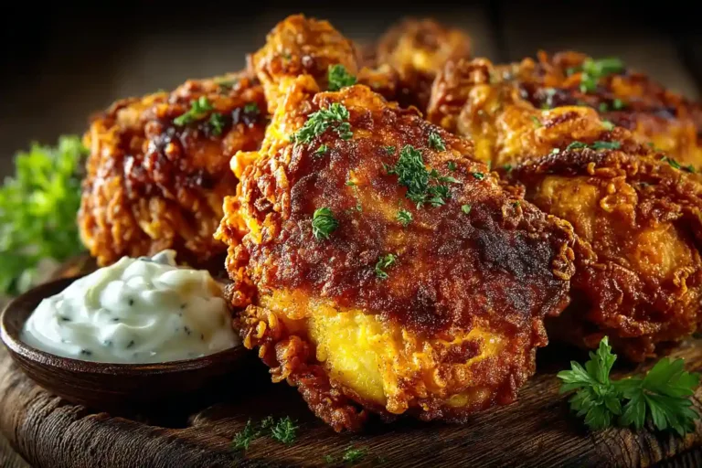 broasted chicken crispy golden homemade