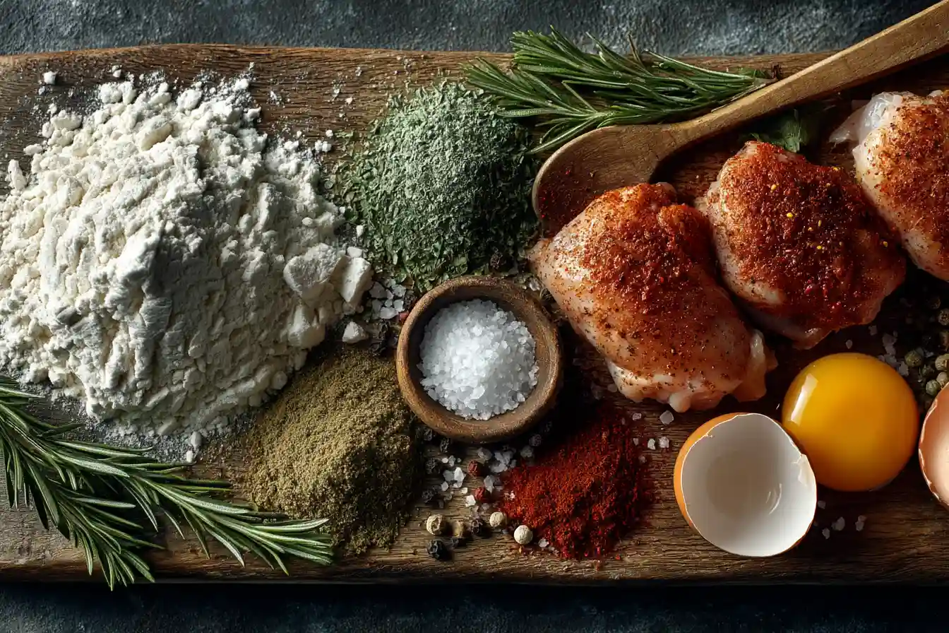 broasted chicken ingredients setup