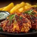 broasted chicken served with fries
