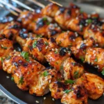 Hot Honey Garlic Butter Chicken Skewers Recipe