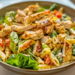 Chicken Caesar Pasta Salad (High Protein Lunch Idea)
