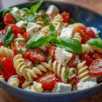 Caprese Pasta Salad with Fresh Basil & Mozzarella