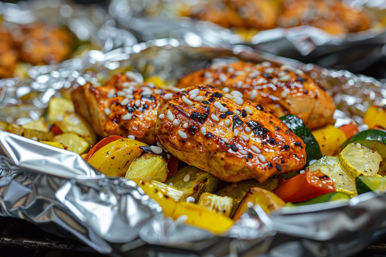 BBQ Chicken Foil Packets with Veggies