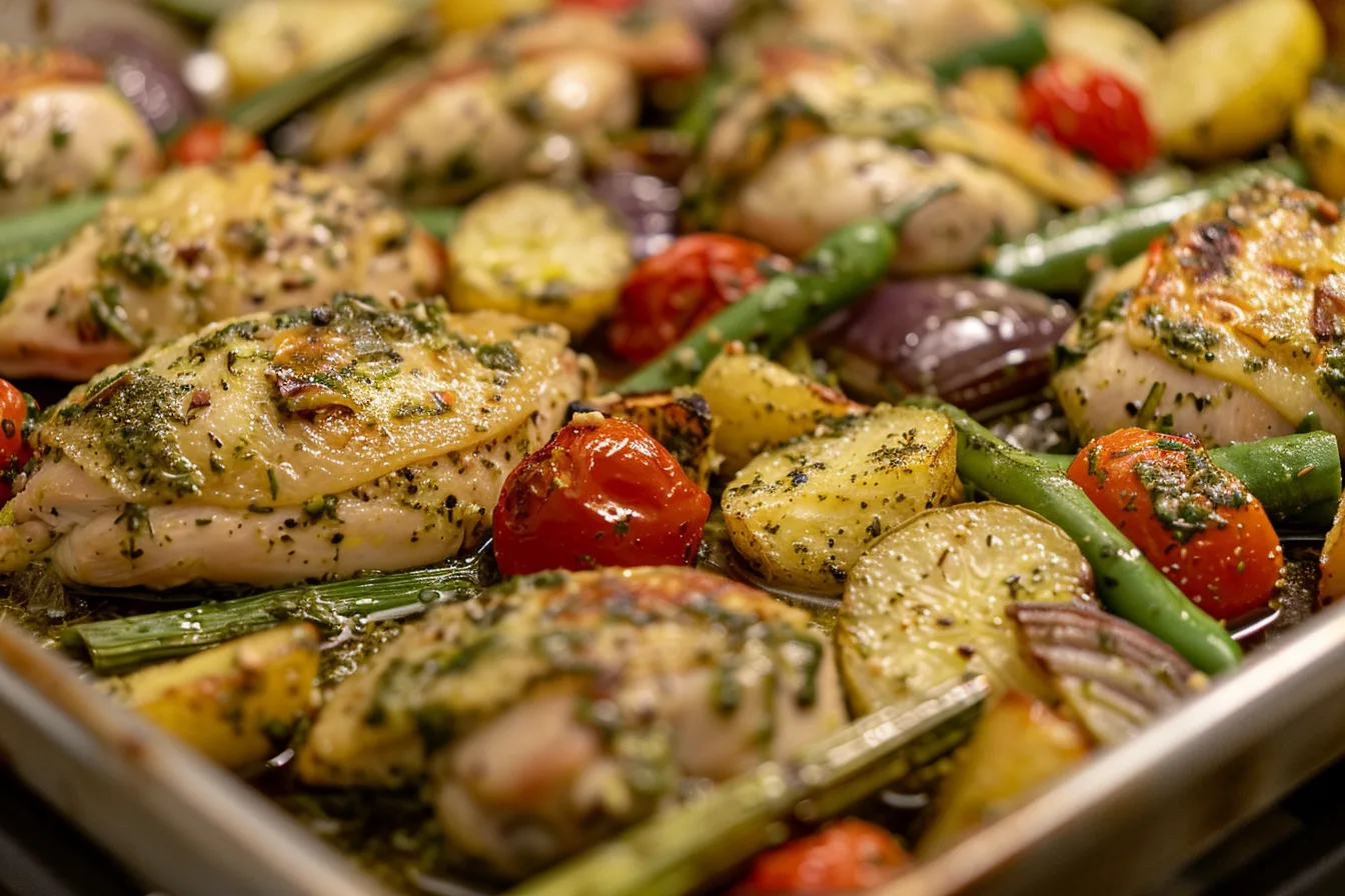 One-Pan Pesto Chicken and Veggies