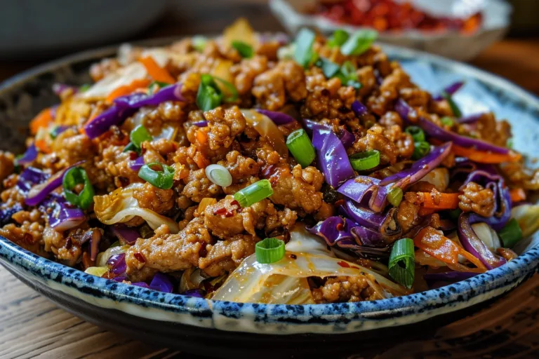 Low Carb Ground Chicken Cabbage Stir Fry