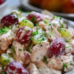 Sweet & Creamy Chicken Salad Recipe with Grapes
