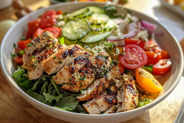 Mediterranean Chicken Salad Bowl | A Flavorful Healthy Meal
