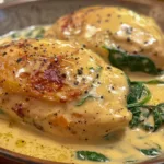 Light Creamy Tuscan Chicken with Spinach