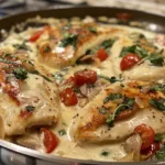 Healthy Tuscan Chicken Low Cream Version
