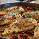 Easy Tuscan Chicken with Sun Dried Tomatoes