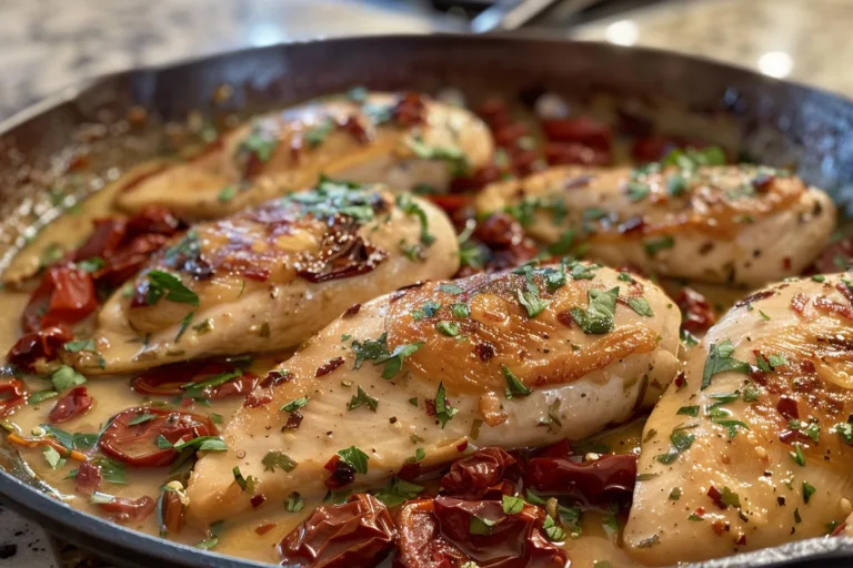 Easy Tuscan Chicken with Sun Dried Tomatoes
