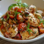 Mediterranean Style Light Tuscan Chicken Recipe with Olives and Tomatoes