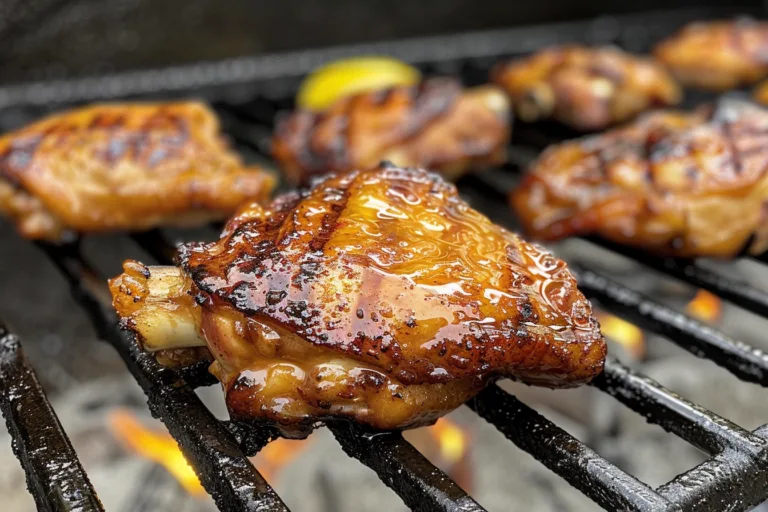 Hot Honey Grilled Chicken Thighs With Crispy Skin