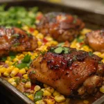 Hot Honey Chicken Thighs with Corn Salad Recipe