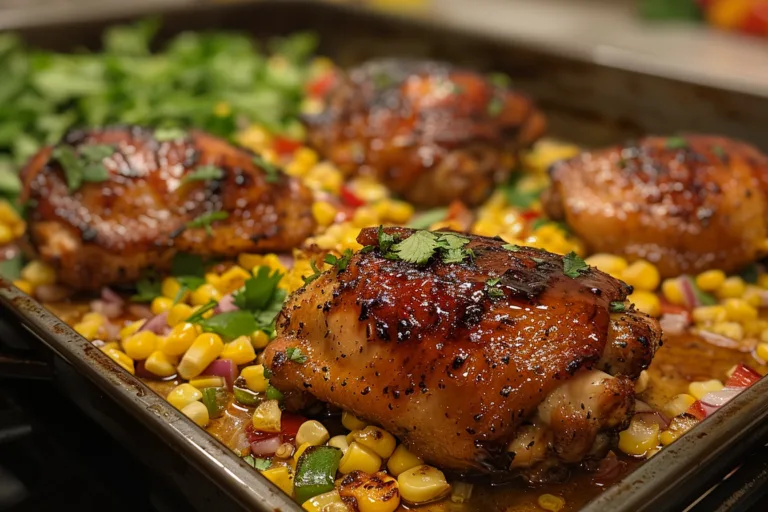 Hot Honey Chicken Thighs with Corn Salad Recipe