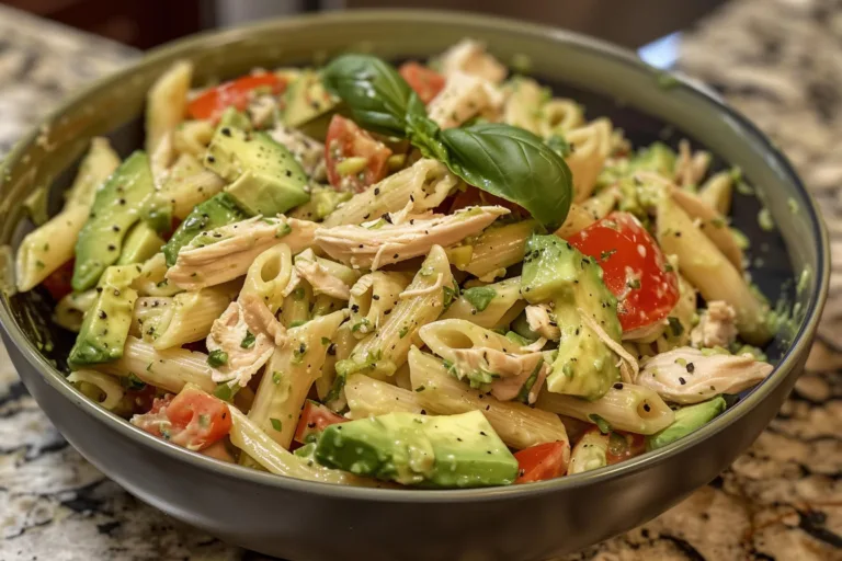 Avocado Chicken Pasta Salad (No Mayo)
