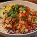 Creamy Street Corn Chicken Burrito Bowl Recipe