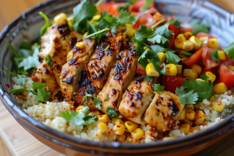Street Corn Chicken Bowl with Cauliflower Rice