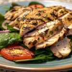 Grilled Chicken Spinach Salad with Lemon Vinaigrette