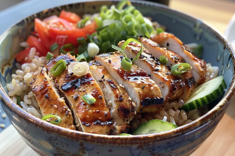 Grilled Chicken Brown Rice Bowl with Greens