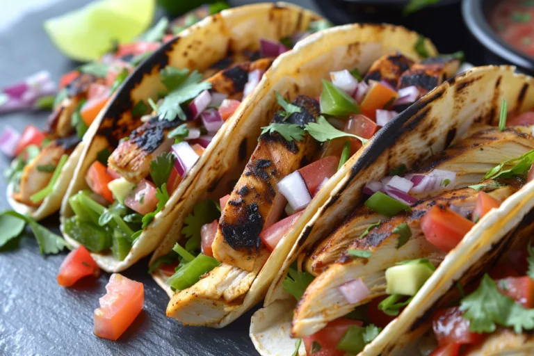 Grilled Chicken Tacos with Fresh Salsa and Crispy Cabbage
