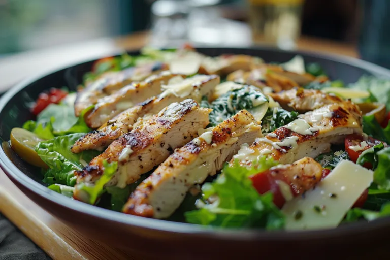 Grilled Chicken Caesar Salad: Crisp Romaine & Savory Grains