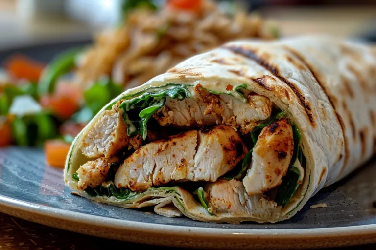 Grilled Chicken Wrap with Avocado and Sauce