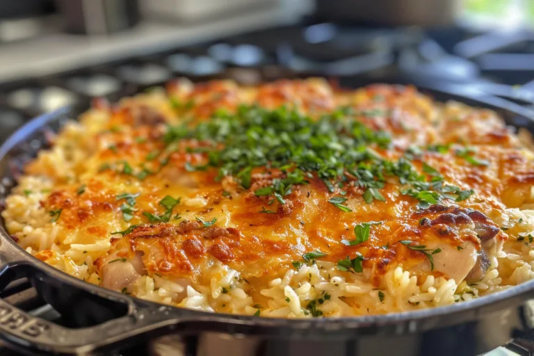 Cheesy Chicken Thigh Rice Bake