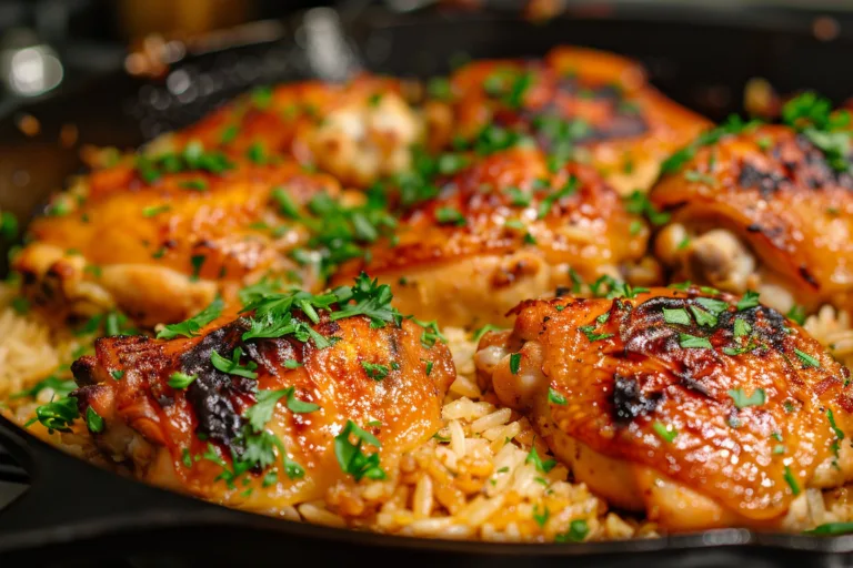 Garlic Rice Chicken Thigh Skillet: Flavor-Packed One-Pan Meal