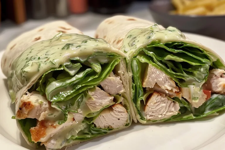 Chicken Caesar Wrap Recipe with Creamy Homemade Dressing