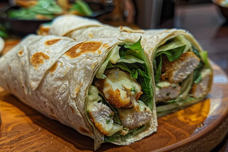Crispy Romaine Chicken Caesar Wrap Recipe
