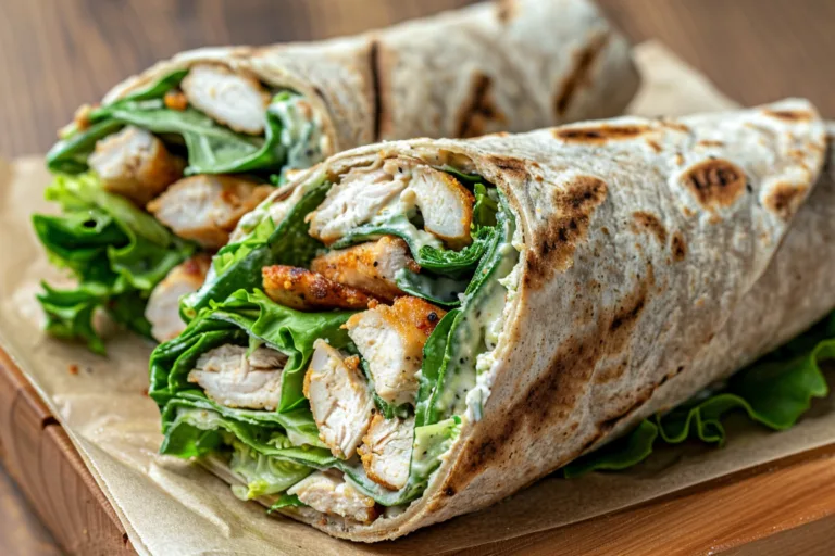 Chicken Caesar Wrap High Protein Lunch Idea