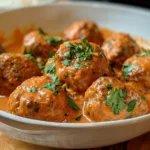 Butter Chicken Meatballs in Creamy Tomato Curry Sauce