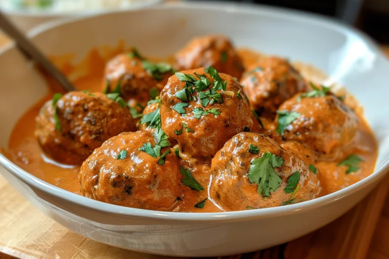 Butter Chicken Meatballs in Creamy Tomato Curry Sauce