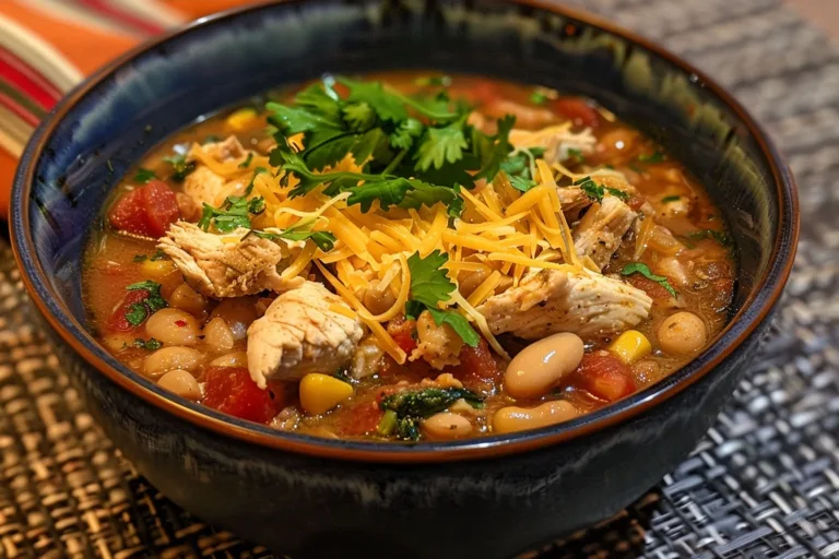 High Protein White Chicken Chili Bowl