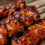 Spicy BBQ Chicken Skewers Recipe with Peppers and Onion