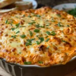 Cheesy Oven Baked Buffalo Chicken Ranch Dip