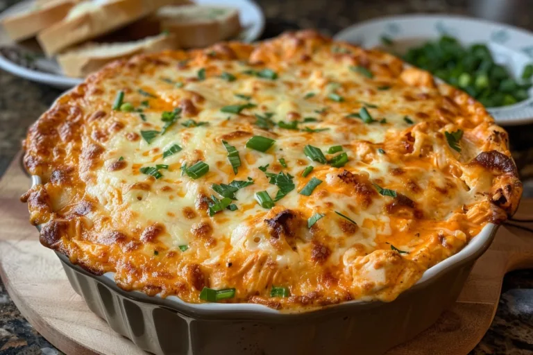 Cheesy Oven Baked Buffalo Chicken Ranch Dip