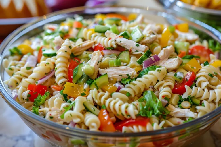 Fresh Veggie Chicken Pasta Salad