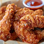 Crispy Fried Chicken Tenders with Dipping Sauce