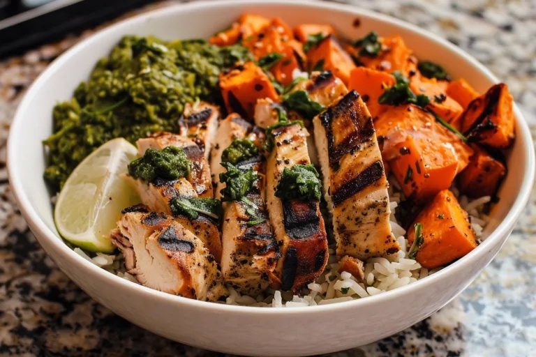 Fall Cilantro Lime Chicken Sweet Potato Bowl