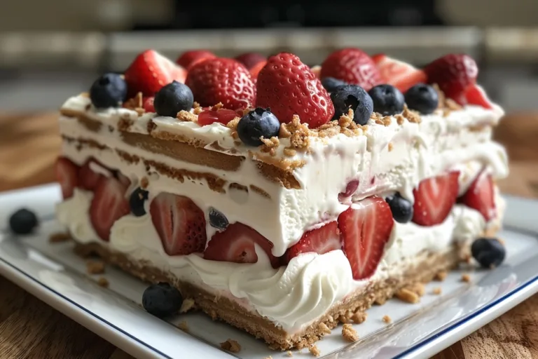Patriotic Ice Cream Sandwich Cake Recipe: Layered Dessert Delight