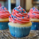 Red Yellow and Blue Cupcakes Recipe | Patriotic Dessert Delight